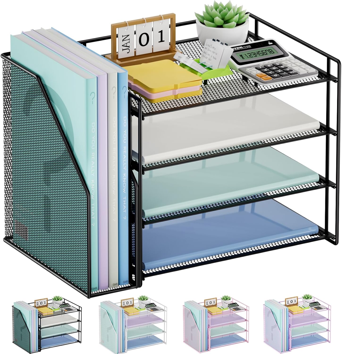 Marbrasse Desk Organizer and Accessories,4-Tier Paper Letter Tray Organizer with File Holder,Desk Accessories & Workspace Desktop Organizers for School Home Office Supplies (Black) 1 81nYOzNUCzL. AC SL1500 - northernschoolofshiatsu.co.uk