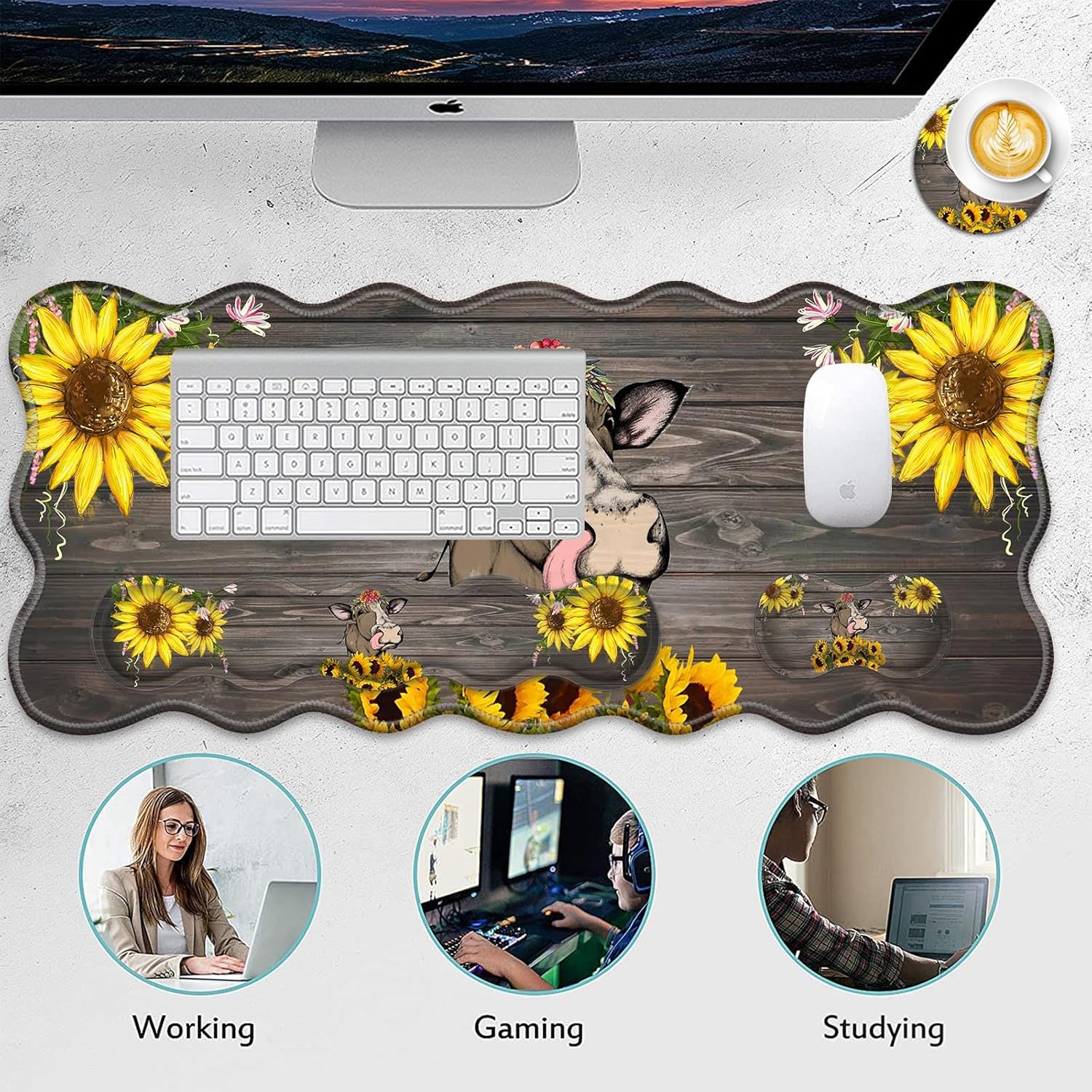 4 in 1 Desk Mat Set,Mouse Pad with Keyboard Wrist Rest,Wave-Shaped Design,Non-Slip Rubber Base,Waterproof,for Home,Office,Gaming,Starry Night 57 81ncKhanSbL. AC SL1500 - northernschoolofshiatsu.co.uk