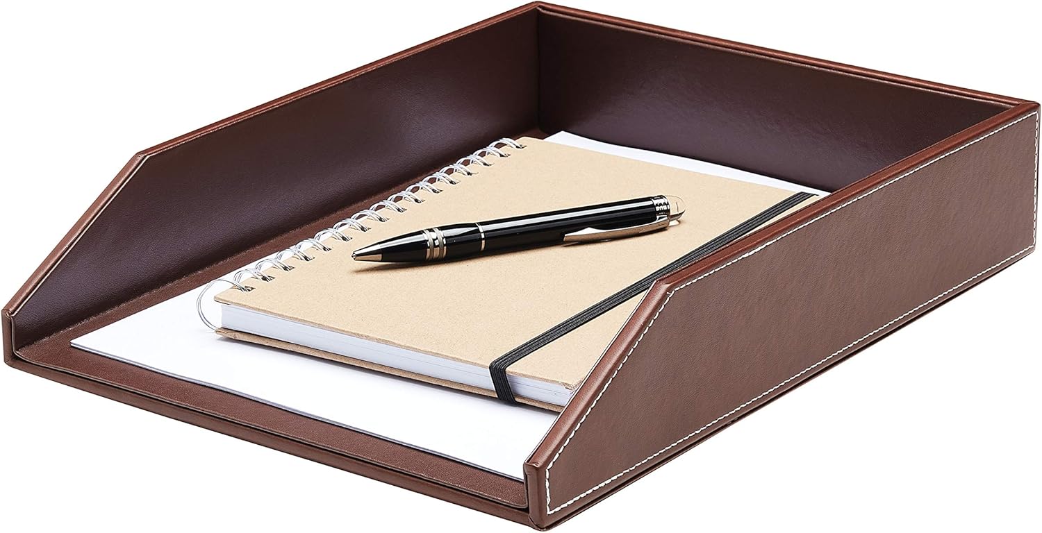 Gallaway Leather Letter Tray Desk Organizer - Paper Tray for Desk,Premium PU Leather Tray Perfect for Office Organization, Document Holder Fits A4 Paper, Stackable Drawers for Extra Desk Storage. 1 81nm0wY T5L. AC SL1500 - northernschoolofshiatsu.co.uk