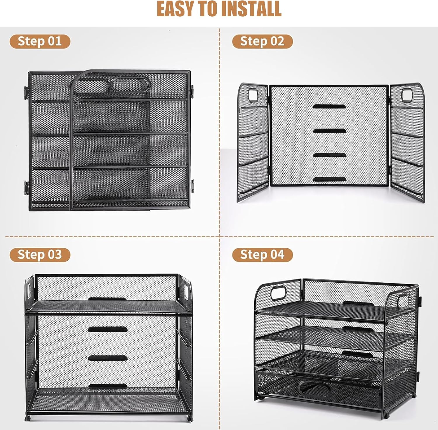 4-Tier Mesh Reader Desktop Accessory Storage,Desk File Organizer with A Sliding Drawer Two Pen Holders,Office Supplies Desk Organizer for Home Office 7 81ntZrEm2JL. AC SL1500 - northernschoolofshiatsu.co.uk