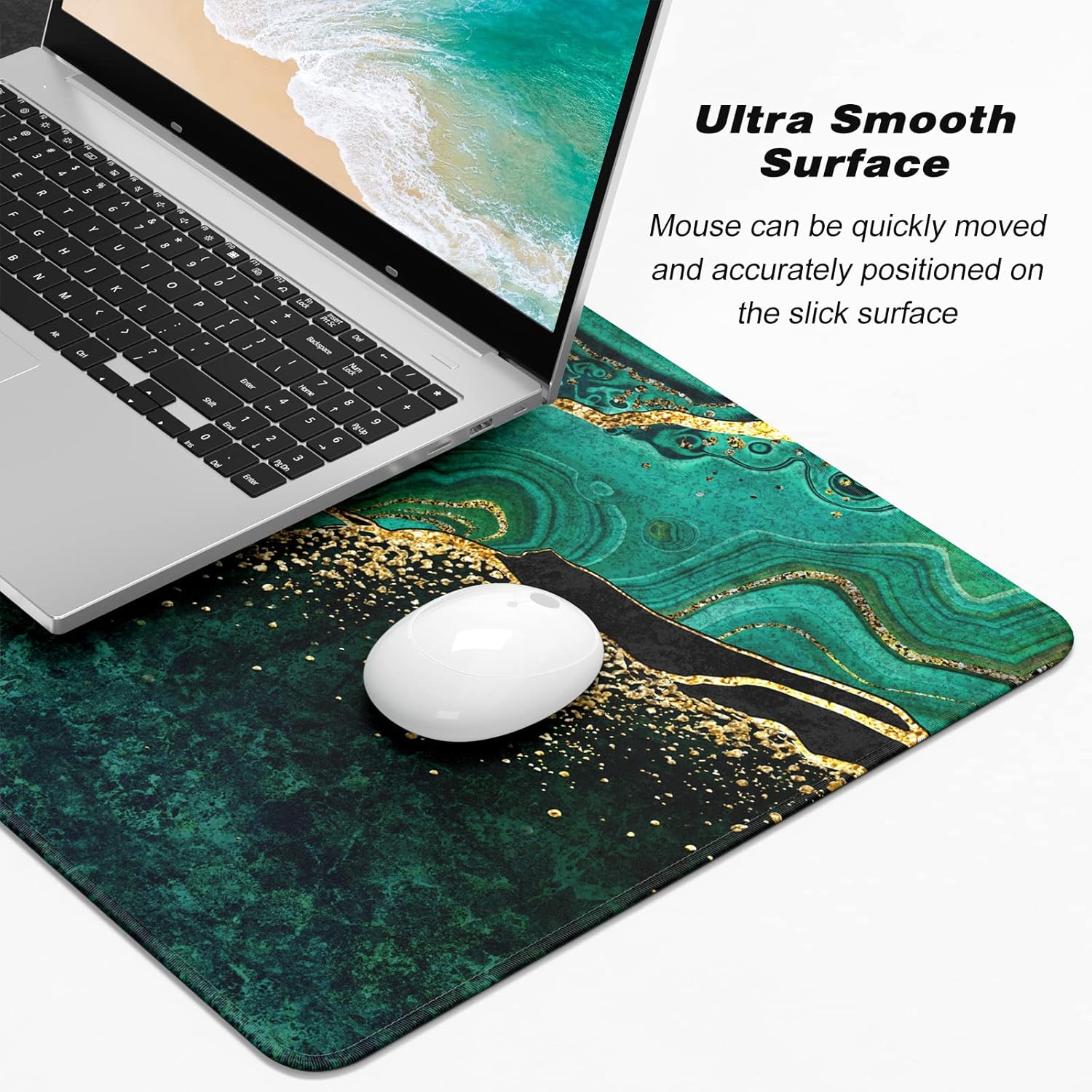 Extended Large Mouse Pad, XXL Gaming Mousepad 31.5 x 15.7 Inch, Big Computer Keyboard Desk Pad, Waterproof Mouse Mat with Stitched Edges and Non-Slip Base for Office Gaming, Green Marble 3 81nyjAQnXrL. AC SL1500 - northernschoolofshiatsu.co.uk