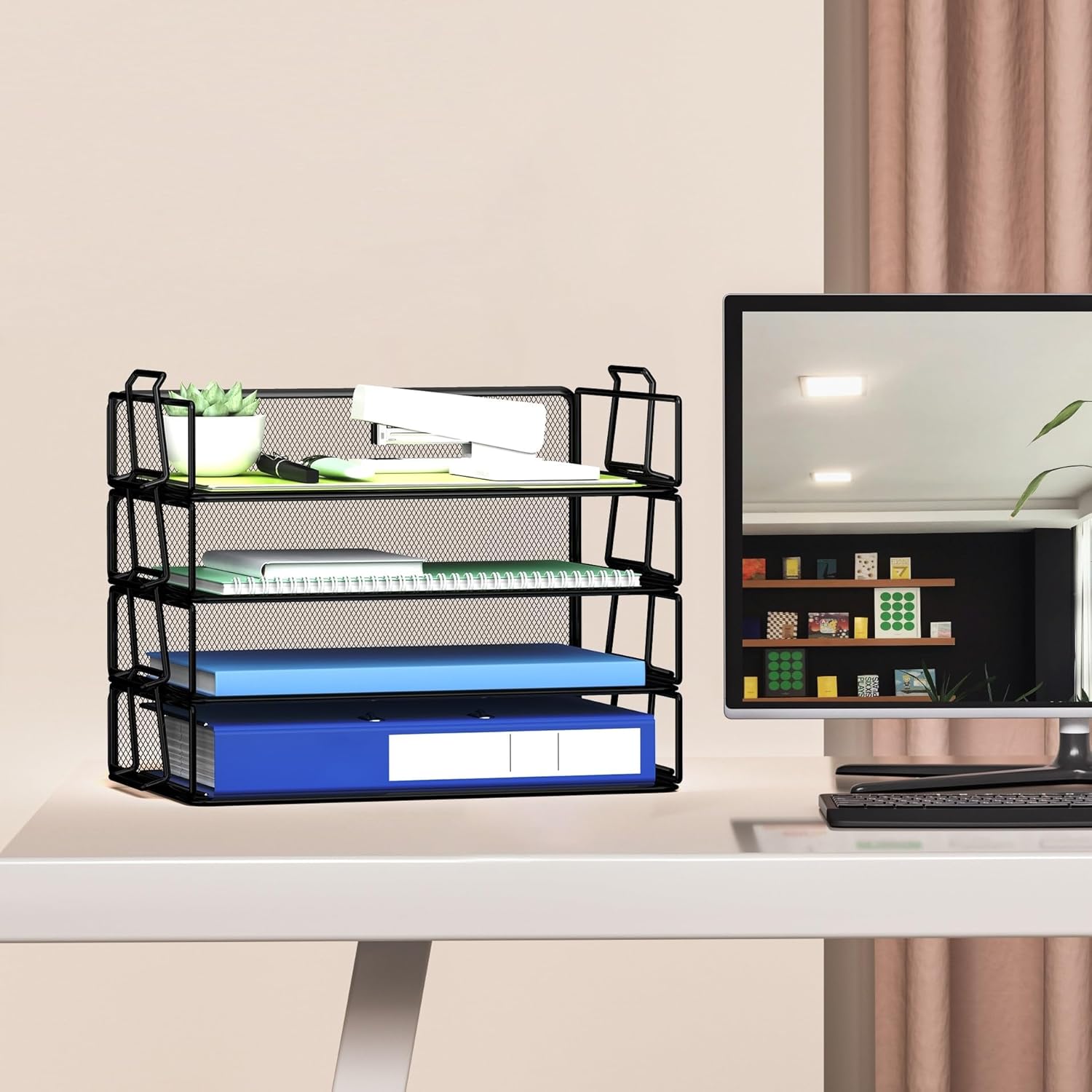 Stackable Letter Tray Paper Holder Desk Organizer for Home Office School, Black (4 Tier) 5 81oDw3yxx L. AC SL1500 - northernschoolofshiatsu.co.uk