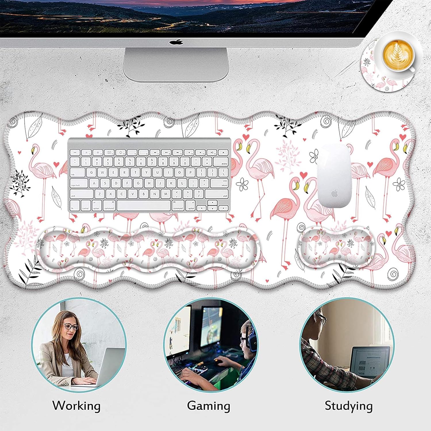 4 in 1 Desk Mat Set,Mouse Pad with Keyboard Wrist Rest,Wave-Shaped Design,Non-Slip Rubber Base,Waterproof,for Home,Office,Gaming,Starry Night 26 81oSwNMlk5L. AC SL1500 - northernschoolofshiatsu.co.uk