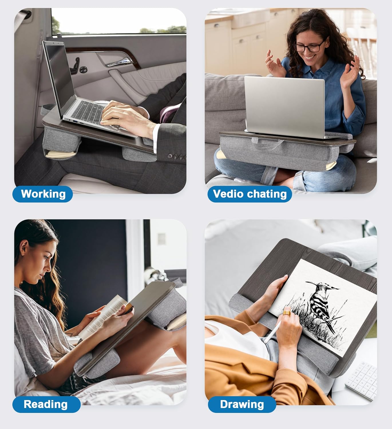 Large Home Office Lap Desk - Cooling in Summer & Warming in Winter - Soft Cushion Portable Wooden Black Lap Desk Fits Up to 17" Laptop, 21.6" W x 14.6" D x 3.1" H 7 81oWerXACKL. AC SL1500 - northernschoolofshiatsu.co.uk