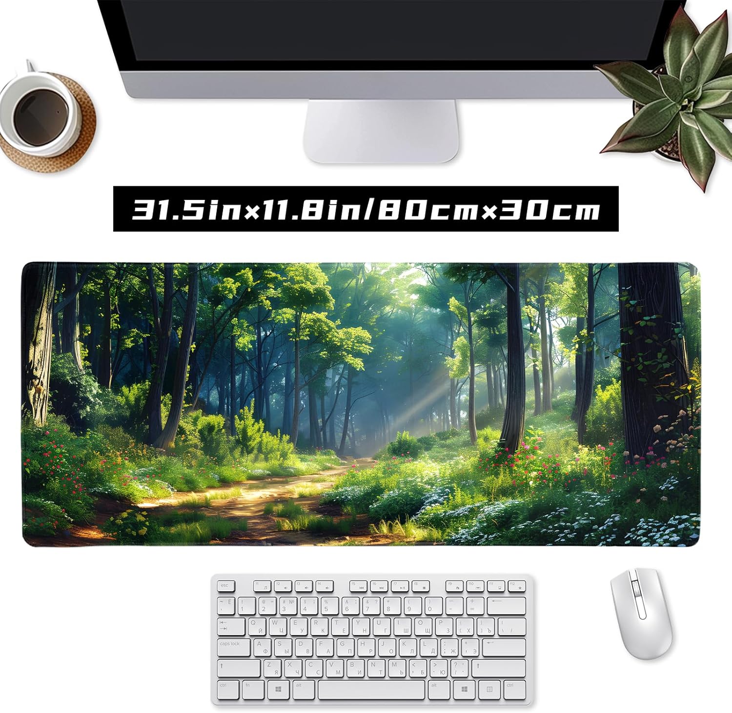 Large Mouse Pad Gaming Extended Desk Pad with Stitched Edge and Non-Slip Rubber Base Keyboard Pad for Laptop Office and Home 31.5 X 11.8 Inch,Eucalyptus Leaves 9 81oaFxZ DhL. AC SL1500 - northernschoolofshiatsu.co.uk