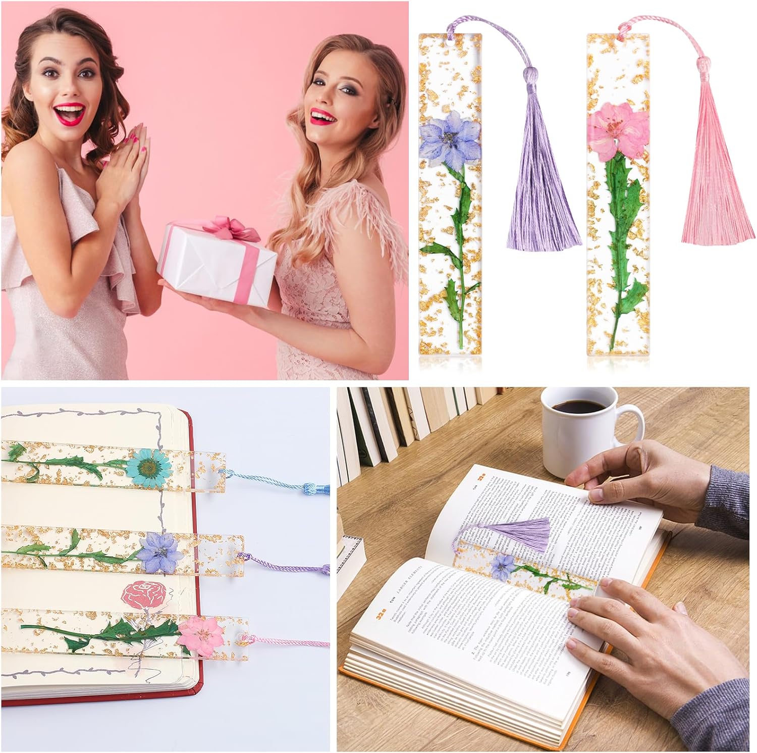 Book Marks for Book for Women, Kaluofan 2PCS Dried Flower Bookmarks with Tassels, Bookmarks for Women, Durable Handmade Dried Flower Resin Bookmarks, Pretty and Increase Reading Interest 38 81ohL8YJHoL. AC SL1500 - northernschoolofshiatsu.co.uk