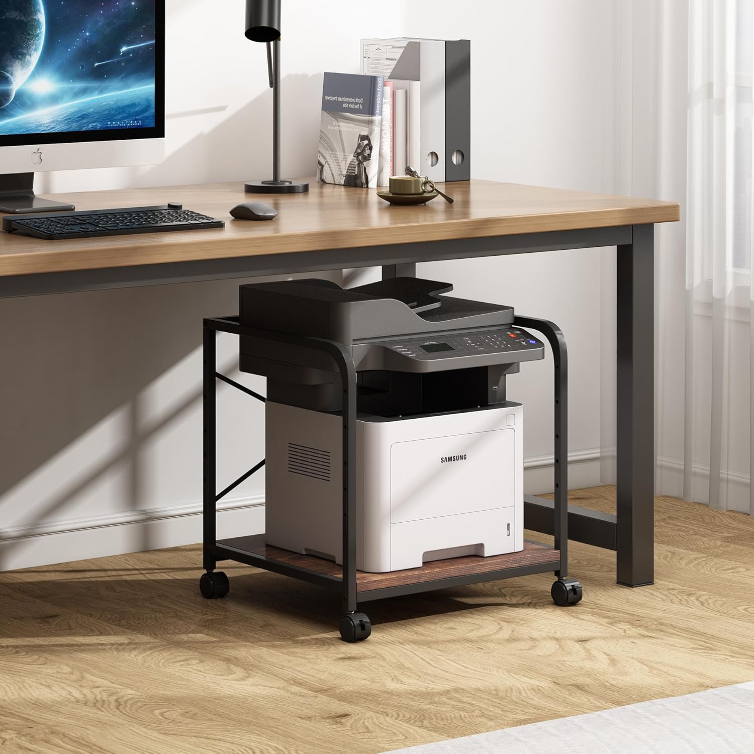 2 Tier Under Desk Printer Stand with Storage, 20 Inches Deep Large Printer Table with Height Adjustable Shelf, Rolling Printer Cart with Wheels for Home Office - Black 25 81plqLZZroL. AC SL1500 - northernschoolofshiatsu.co.uk