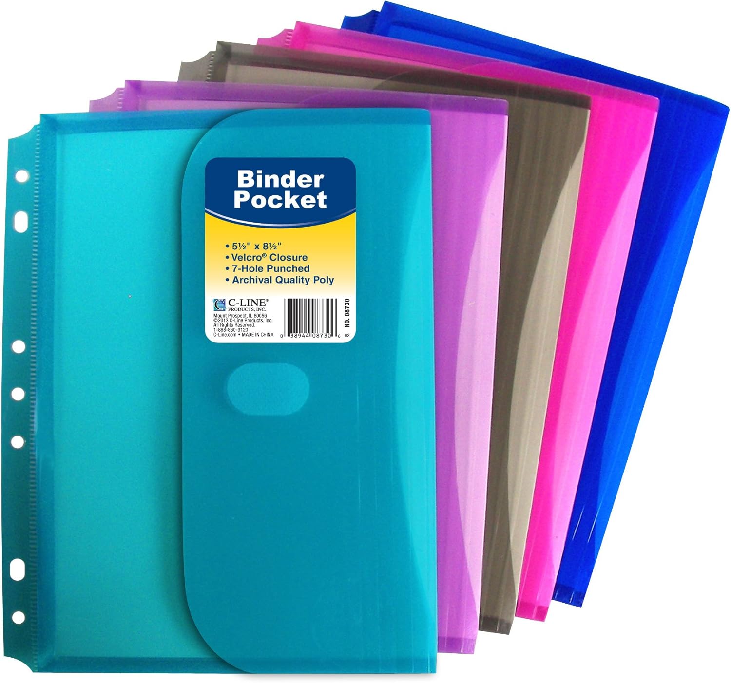 C-Line Super Heavyweight Poly Mini Size Binder Pocket, 5.5 x 8.5 inches, 7-Hole Punched, 1 Pocket, Color May Vary (08730) 5 81pmr0y NnL. AC SL1500 - northernschoolofshiatsu.co.uk