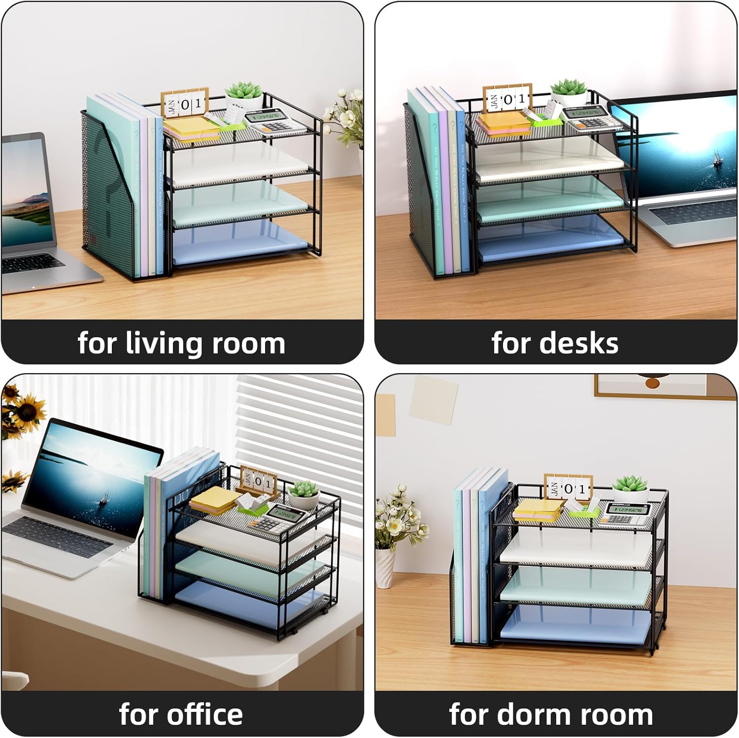 Marbrasse Desk Organizer and Accessories,4-Tier Paper Letter Tray Organizer with File Holder,Desk Accessories & Workspace Desktop Organizers for School Home Office Supplies (Black) 6 81q2qh5u+LL. AC SL1500 - northernschoolofshiatsu.co.uk