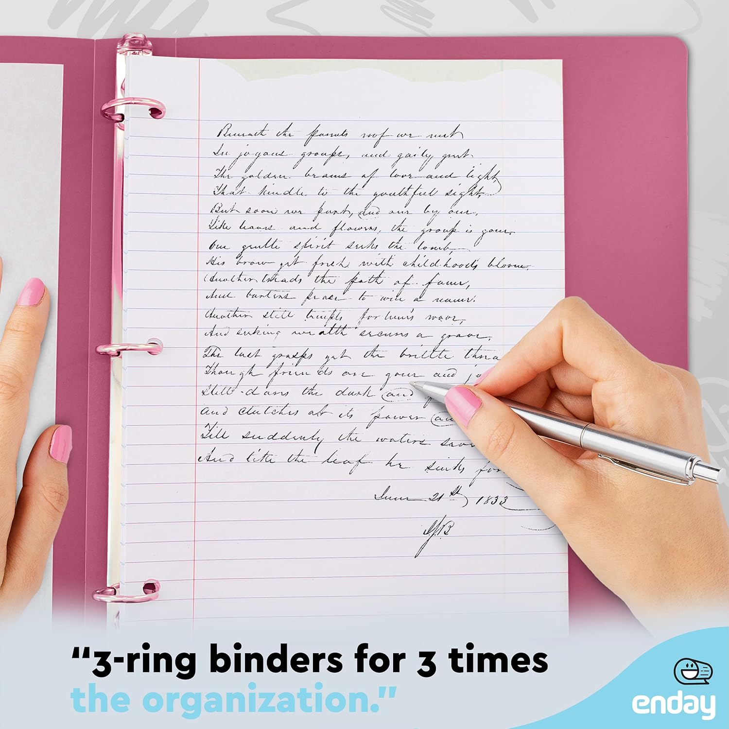 1 Inch Binders 3 Ring, 1” Soft Plastic Flexible Cover Round Ring with a Pocket Binder, Holds 175 Sheets, Binders for Home and School Supplies in Purple, Red, Pink and Grey (Pack of 4) – by Enday 6 - northernschoolofshiatsu.co.uk