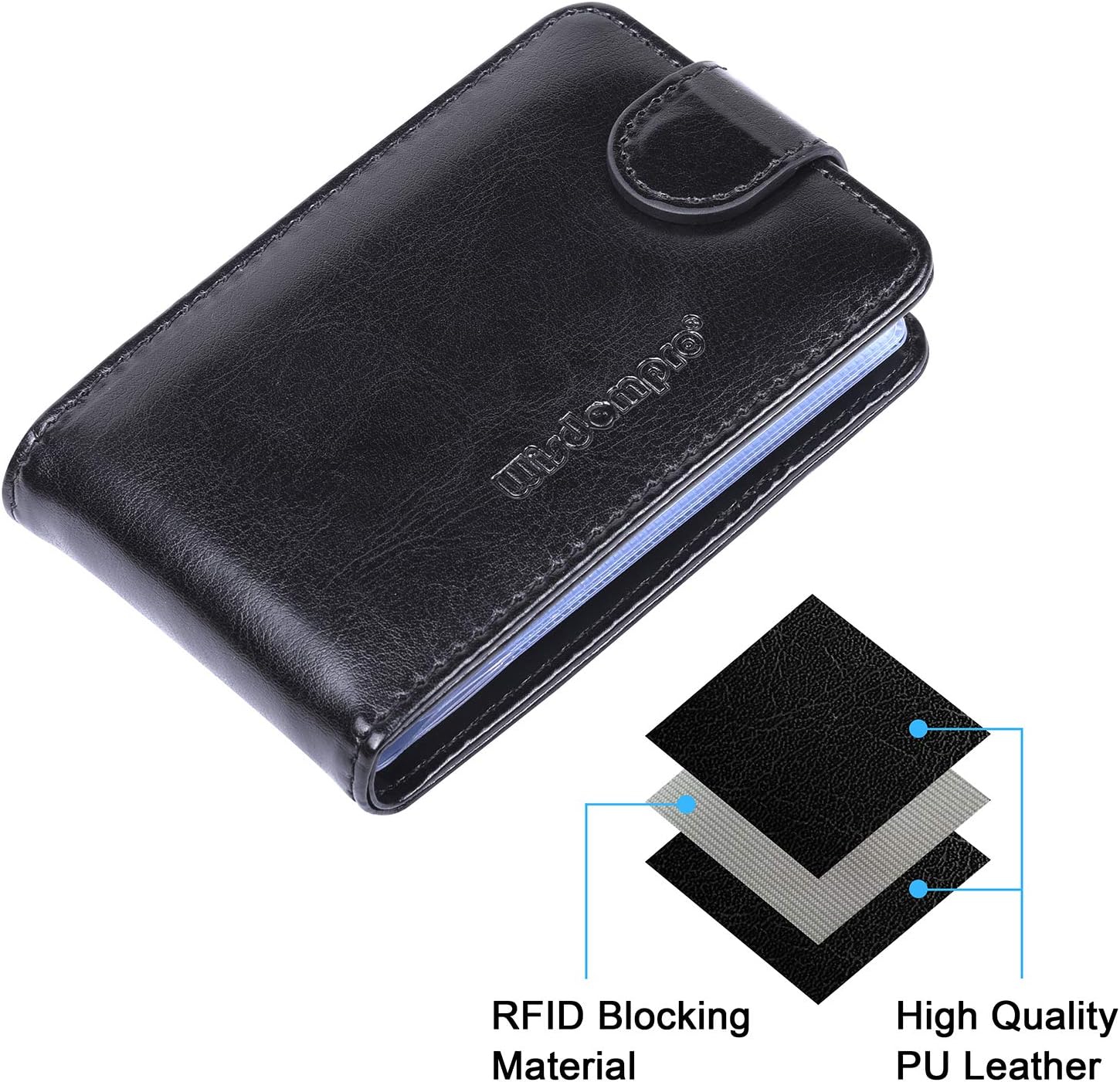 Wisdompro Credit Card Holder, Slim Leather RFID Blocking Wallet Debit Card Protector Organizer Case (Build in 20 Card Slot & 7 Small Cells for Memory Cards)-Vertical Black 41 81qjNeyP6 L. AC SL1500 - northernschoolofshiatsu.co.uk