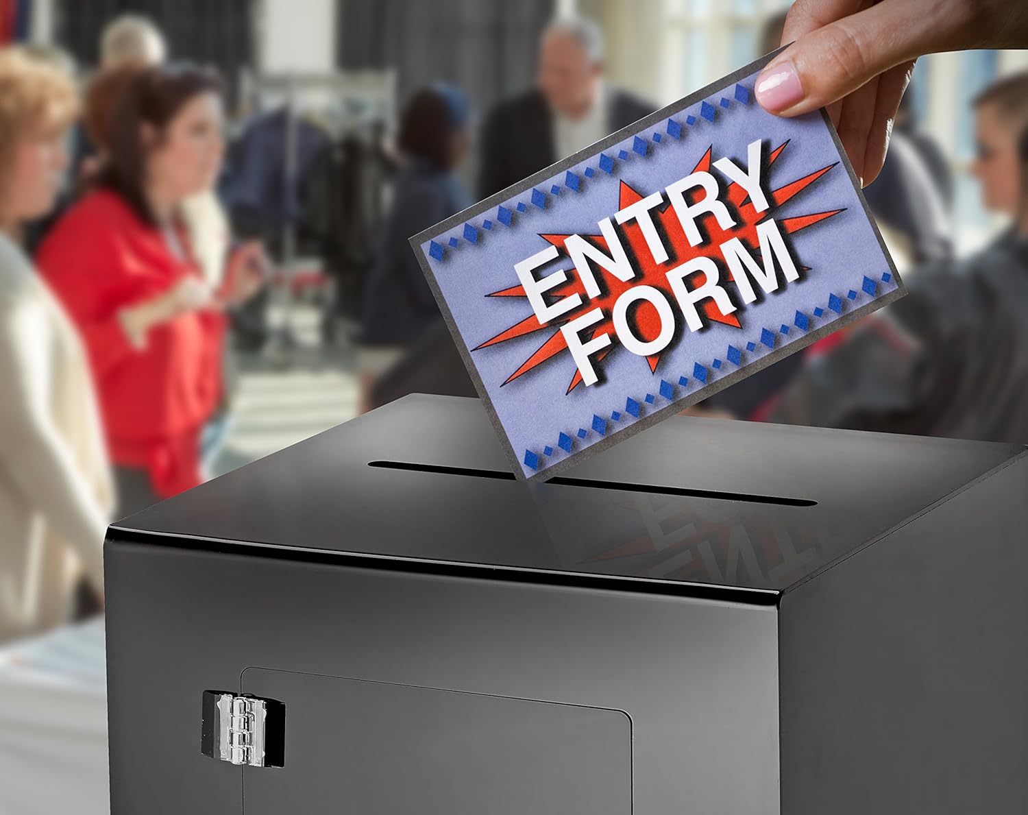 AdirOffice 8" x 8" Acrylic Ballot Box Donation Box with Easy Open Rear Door - Durable Acrylic Box with Lock - Ideal For Voting, Charity & Suggestion Collection - Black 4 - northernschoolofshiatsu.co.uk