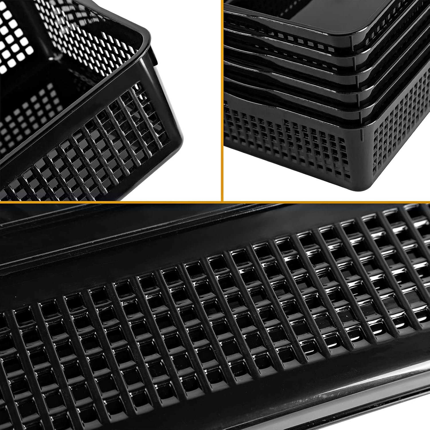 A4 Size Plastic Storage Basket,Desktop File Paper Letter Organizer Tray, 6-Packs (Black) 3 - northernschoolofshiatsu.co.uk