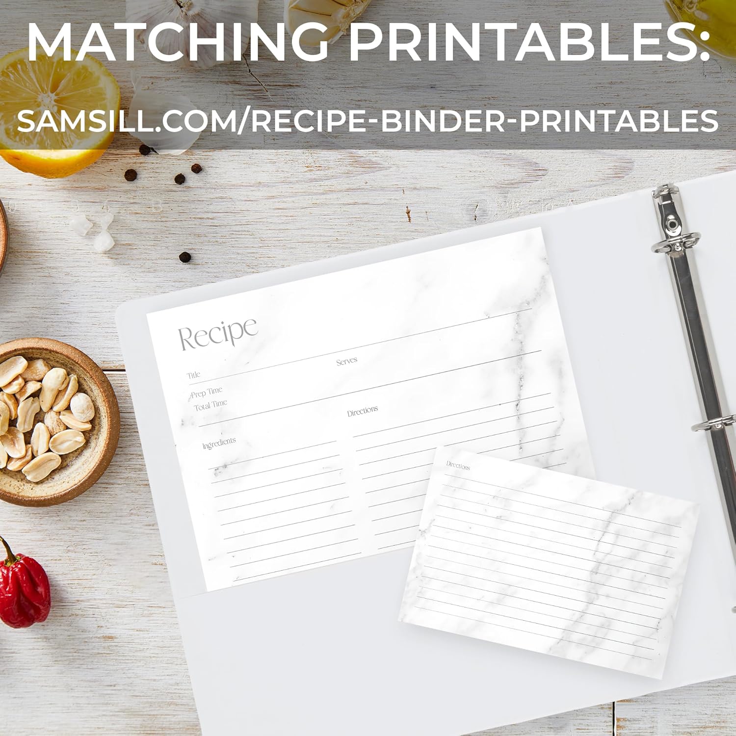Samsill Recipe Binder Full Page 8.5 x 11 Kit, 1 Inch D-Ring, Marble Design 6 81r5mtBNBHL. AC SL1500 - northernschoolofshiatsu.co.uk