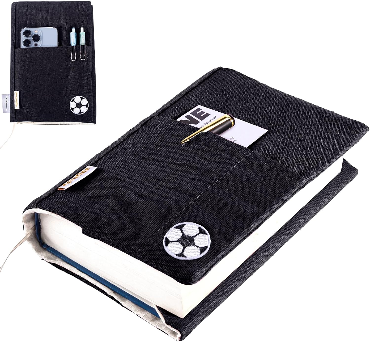 Canvas Book Covers with Iron-on Embroidery Patch, Washable Book Protector, Cute Book Cover for Paperback Novels, Adjustable Book Cover for Hardcover with Pockets for Pen, Book Lovers Gifts 1 81rBSYiIyRL. AC SL1500 - northernschoolofshiatsu.co.uk