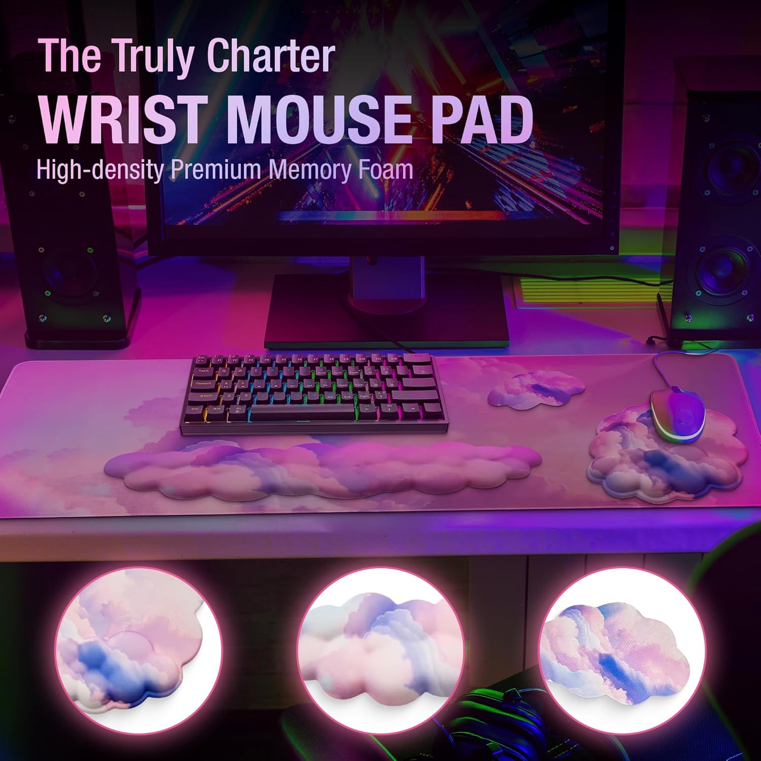 TheTrulyCharter- Cloud Wrist Rest Keyboard, Mouse Pad, Wrist Rest Pad, Cloud Drink Coaster and Simple Mouse Pad. 2 81rl+1u98nL. AC SL1500 - northernschoolofshiatsu.co.uk
