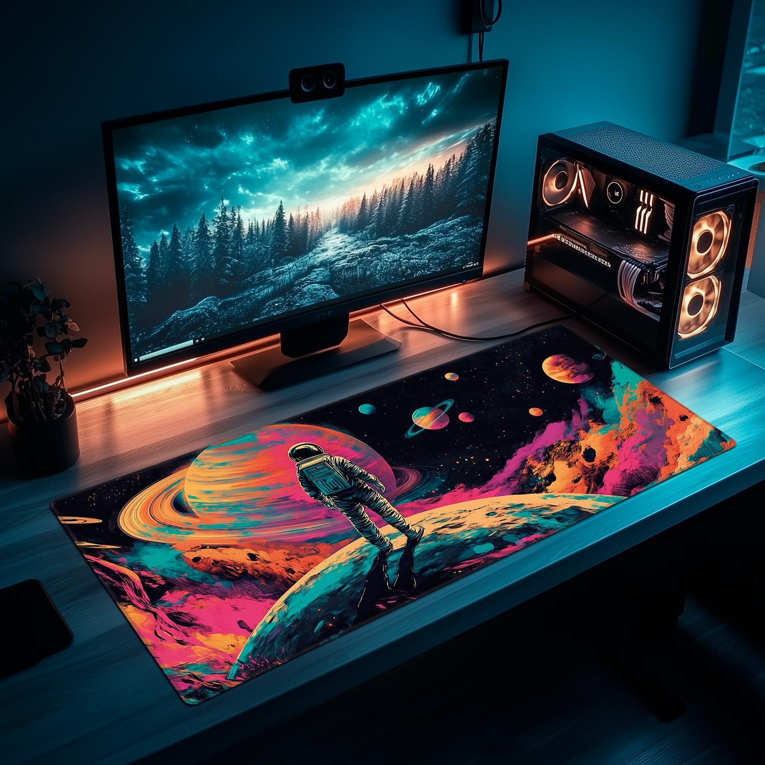 Extra Large Space Gaming Mouse Pad for Computer, Laptop & Keyboard – 27.5"x11.8", Non-Slip Rubber Base, Water-Resistant Surface, Extended Mousepad for Gamers & Office (Cosmic Wanderer, X-Large) 74 - northernschoolofshiatsu.co.uk