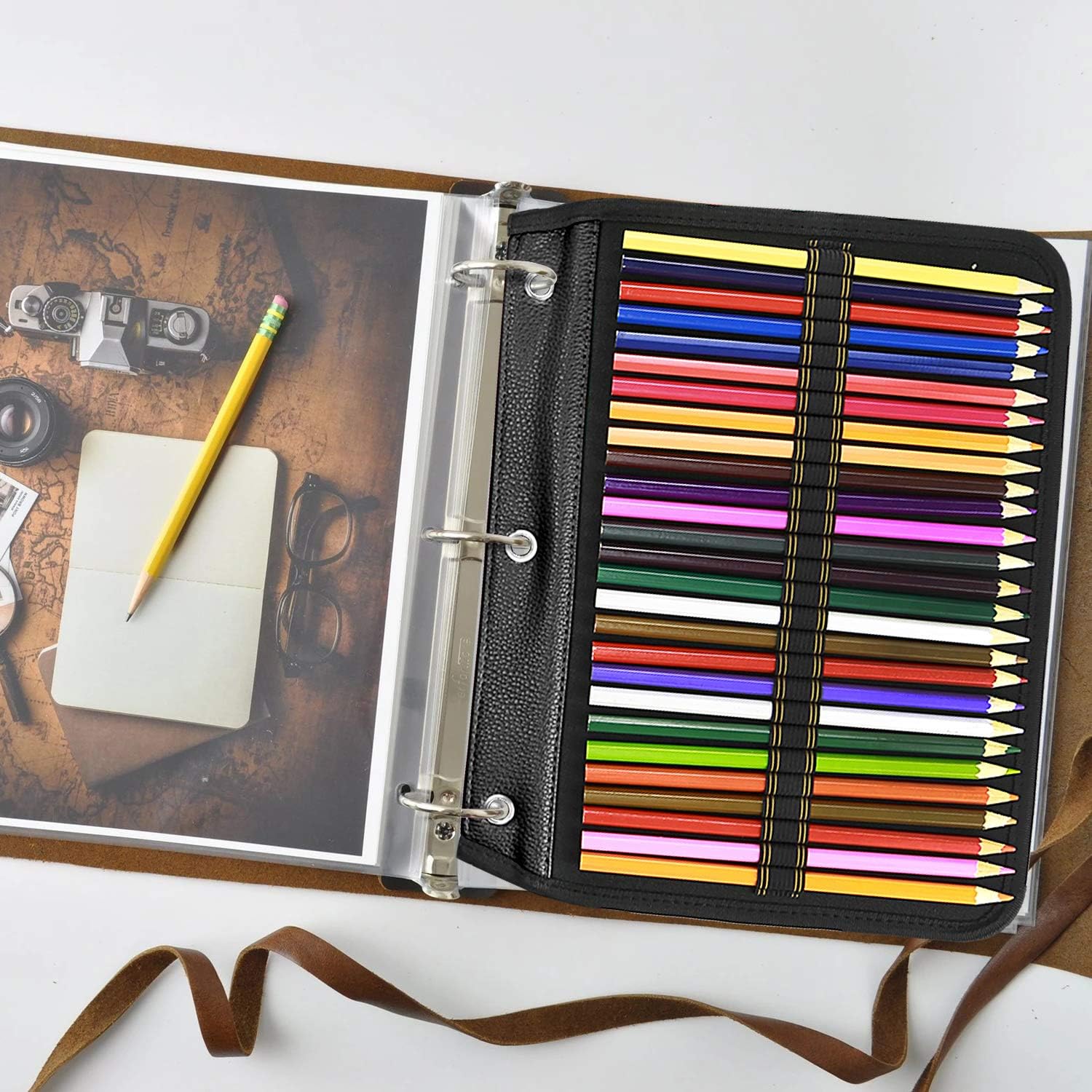YOUSHARES 3 Ring Pencil Case - 54 Slots Pencil Sleeve, Pencil Pouch Stationery Organizer Compatible with Standard 3-Ring Binder for Colored Pencils, Pens(Black) 7 81rvfXwvGqL. AC SL1500 - northernschoolofshiatsu.co.uk