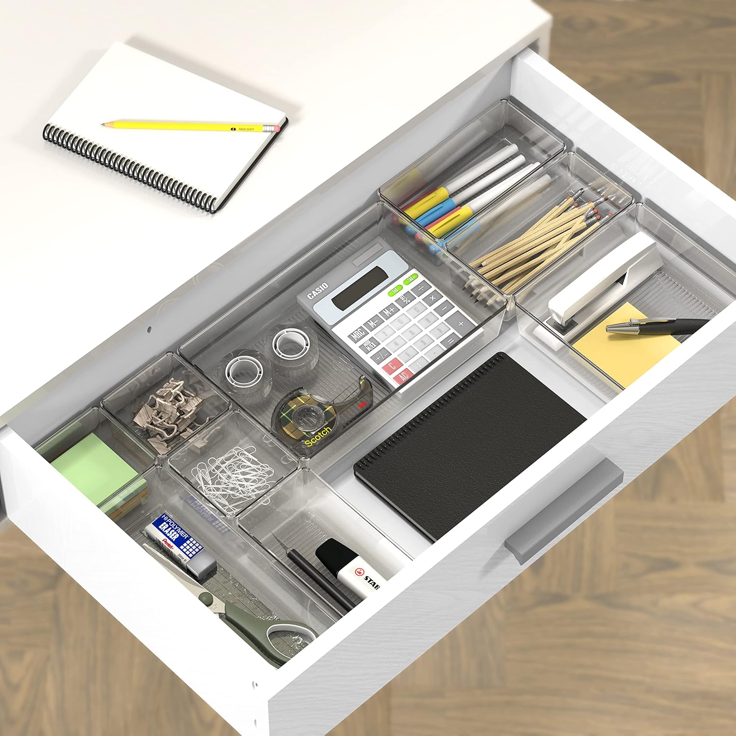 Simple Houseware 30 PCS Clear Plastic Drawer Organizers Set, 5-Size for Makeup, Bathroom, Bedroom and Office 5 - northernschoolofshiatsu.co.uk