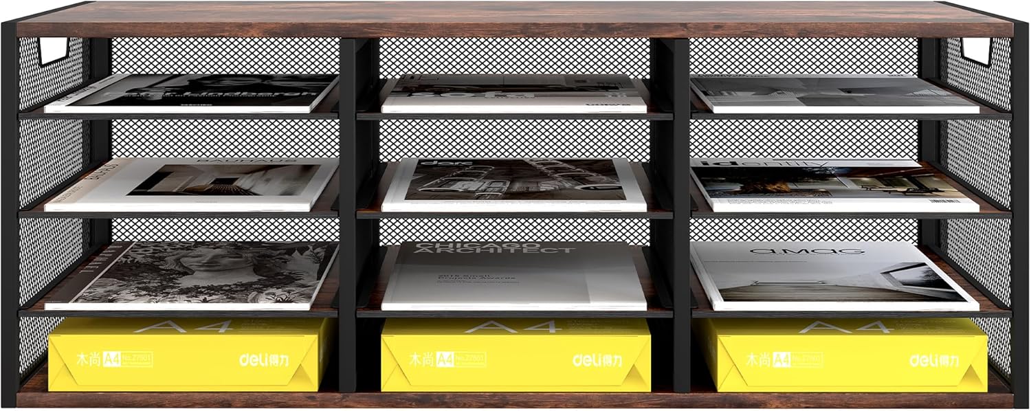 Letter Size Paper Organizer, Metal Literature Organizer, Sturdy Mail Storage Organizer, Desktop Organizer for Storage, Magazine Organizer Keep Desktop Clean, 12 Compartments, Black 51 81sNp2ql2oL. AC SL1500 - northernschoolofshiatsu.co.uk
