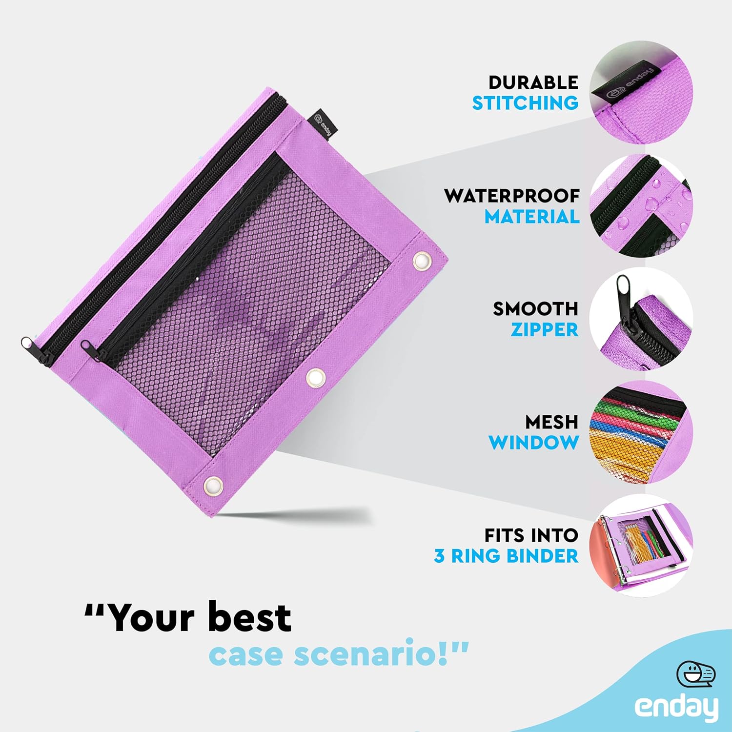 Enday Large Pencil Pouch for 3 Ring Binder Black, Mesh Zipper Pencil Case, Pen Bag/Pen Case, Small Cosmetic bag, Storage Container, Also Available in Pink, Purple, Green, Blue, Red, Grey, 1 Pc 49 81sOvAMDdvL. AC SL1500 - northernschoolofshiatsu.co.uk