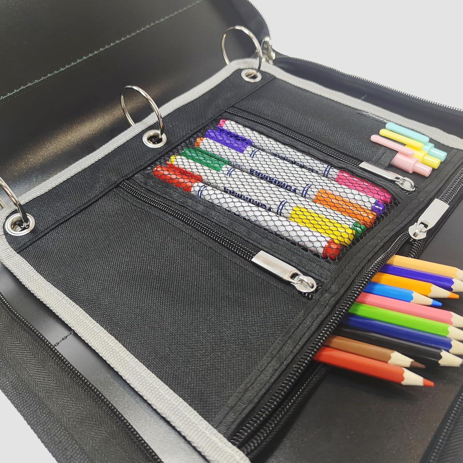 Binder Pouch for 3 Ring Binder Large Capacity Binder Pocket Black Zipper Bag Fits 3- Ring Binder Clear Window Pencil Pouch with Zipper for Office Supplies 8 81snMIlCXsL. AC SL1500 - northernschoolofshiatsu.co.uk