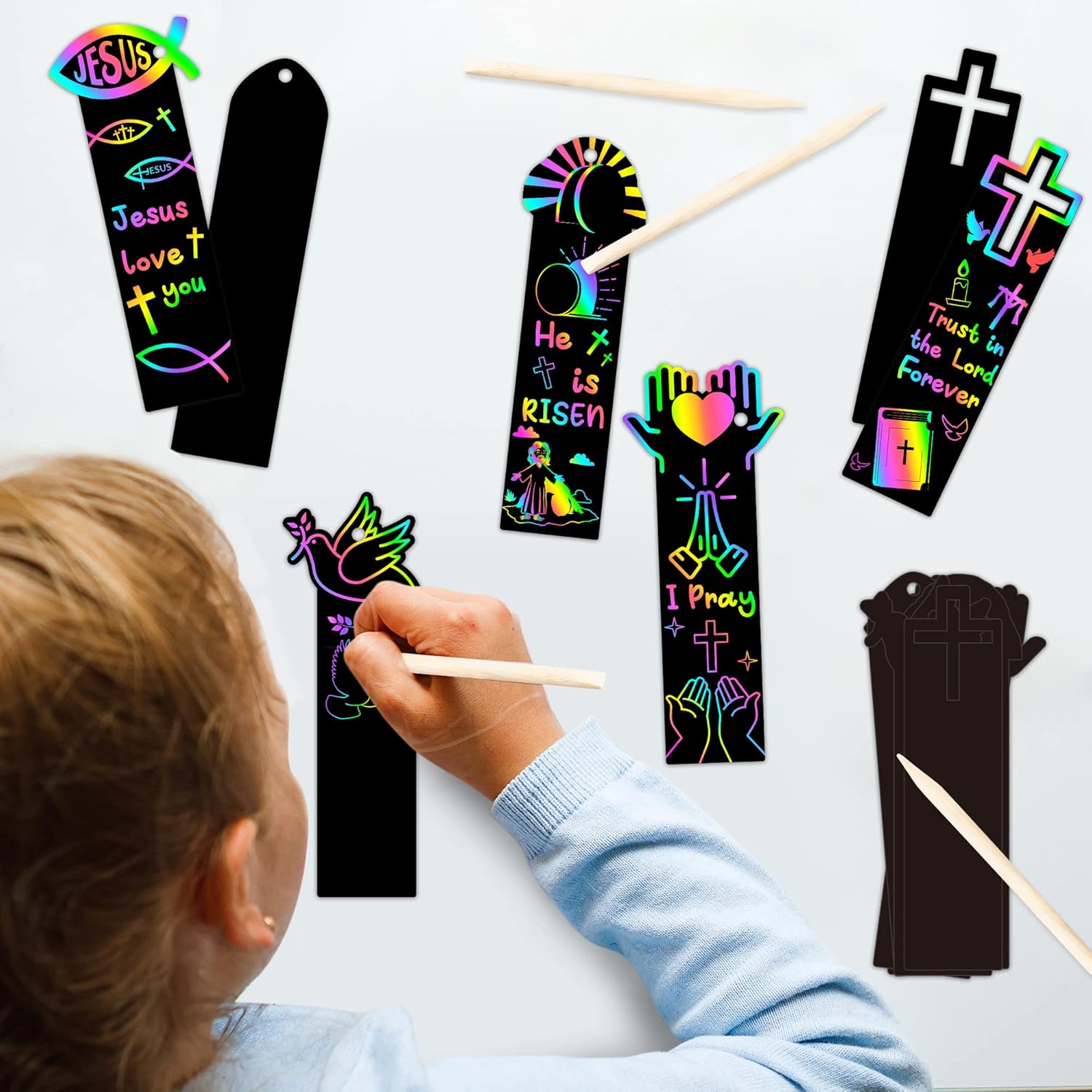 CY2SIDE 60PCS Religious Scratch Bookmarks for Kids, DIY Crosses Rainbow Color Paper Cards Craft Kits for Kids Christian Sunday School Church, Easter Magic Art Project for Vacation Bible Classroom 6 81t8cUtwzvL. AC SL1500 - northernschoolofshiatsu.co.uk