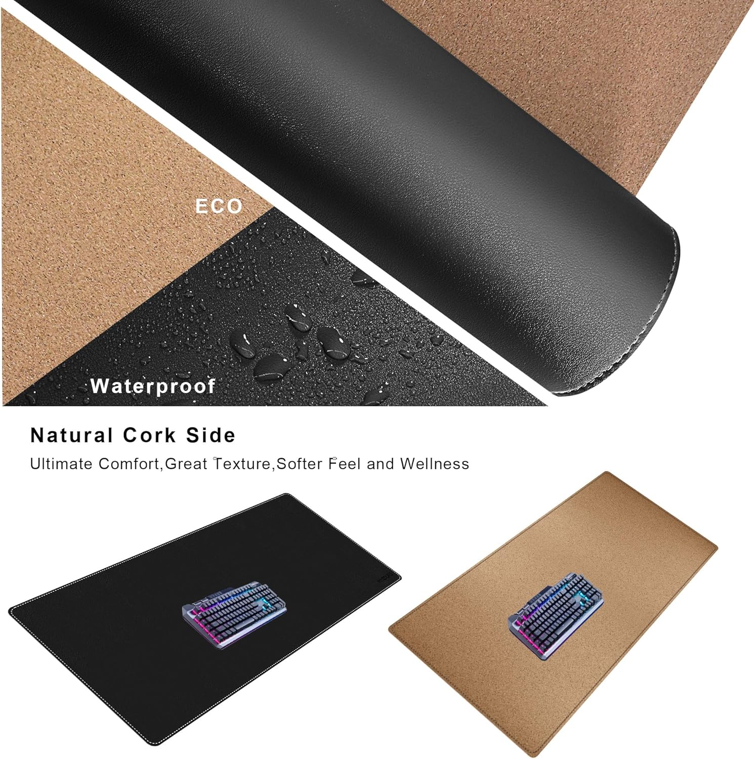 Mydours Cork & PU Leather Desk Mat, 40" x 20" Large Gaming Mouse Pad XL, Dual-Sided Portable Desk Pad Blotter, Keyboard Computer Desktop Protector for Gift Office Home (Brown) 22 81t96GO7qBL. AC SL1500 - northernschoolofshiatsu.co.uk