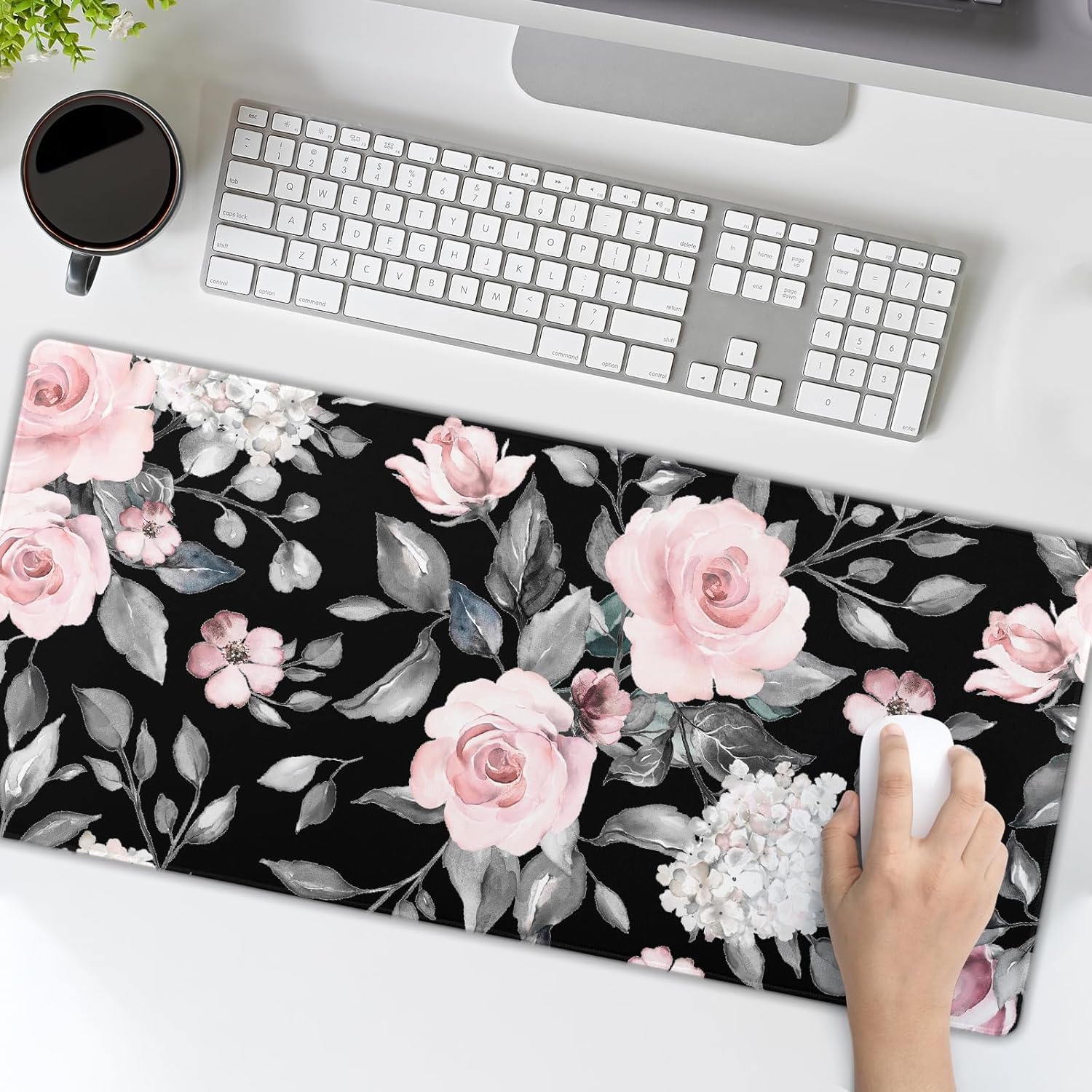 Large Floral Mouse Pad Extended Gaming Mousepad 31.5"x11.8" Vintage Aesthetic Black Desk Mat Flower Mouse Pad Plant Wildflower Mousepad XXL Laptop Computer Keyboard Mats for Desk Office 27 81tGHEptpUL. AC SL1500 - northernschoolofshiatsu.co.uk
