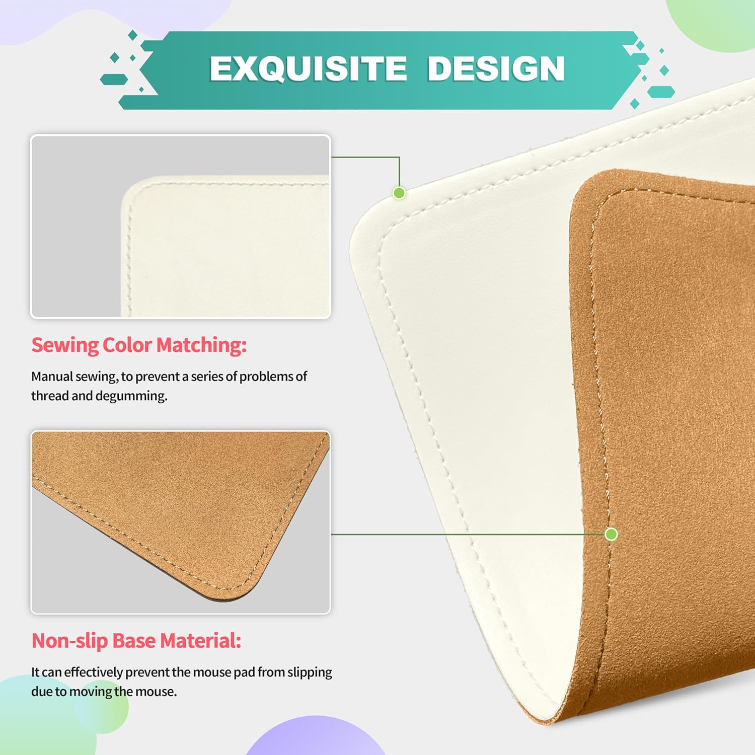 Mouse Pad, PU Mouse Pad,Leather Mouse Pad with Stitched Edge Micro-Fiber Base with Non-Slip Waterproof,Mouse Pad for Computers,Laptop, 8x11Inch (Caramel Brown) 59 81tj8TQsPtL. AC SL1500 - northernschoolofshiatsu.co.uk