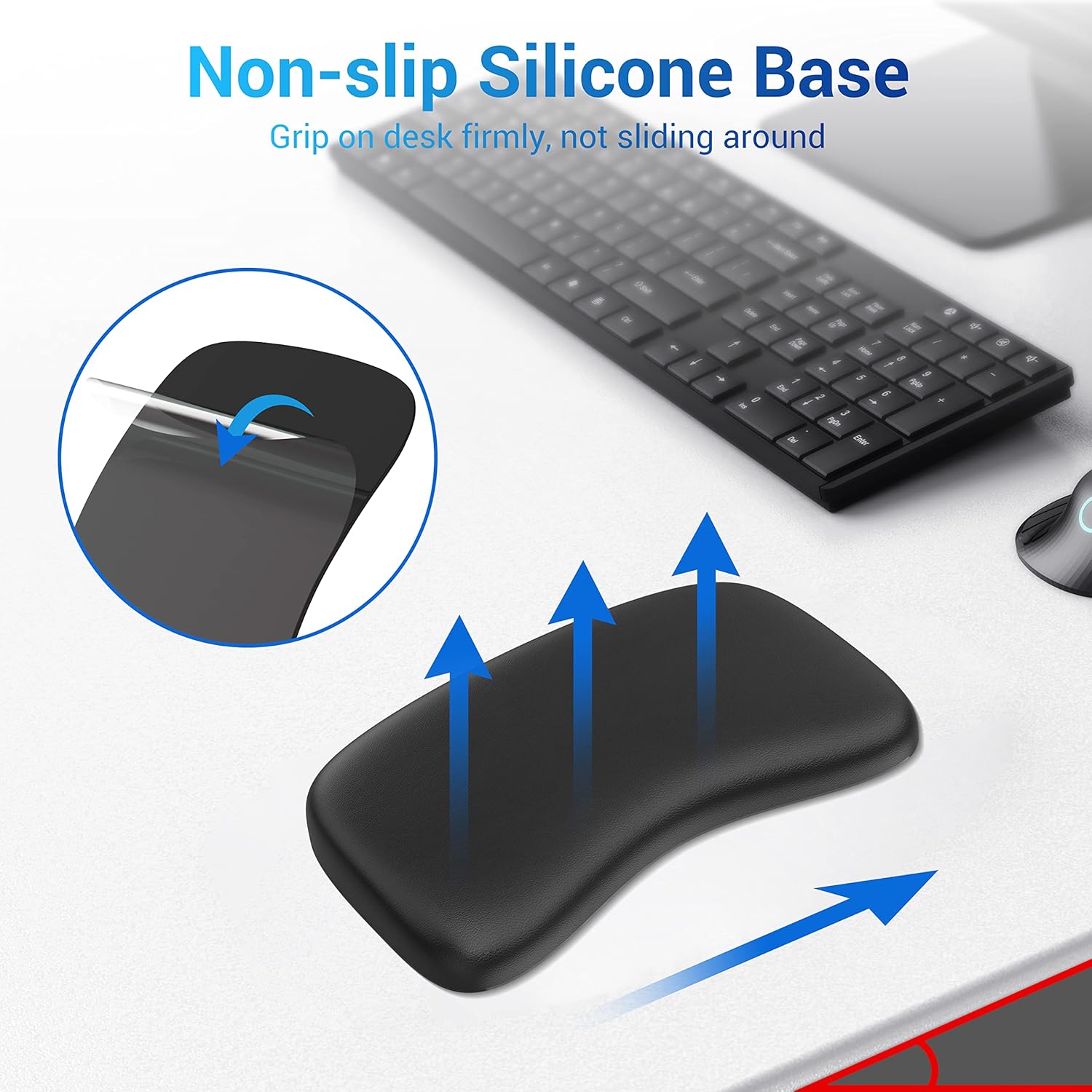 HONKID Elbow Pad for Desk, Ergonomic PU Leather Surface Elbow Rest, Cooling Gel Wrist Rest Elbow Pad Relieve Wrist and Elbow Pain Comfortable Non-Skid (1 PC, Black) 6 - northernschoolofshiatsu.co.uk