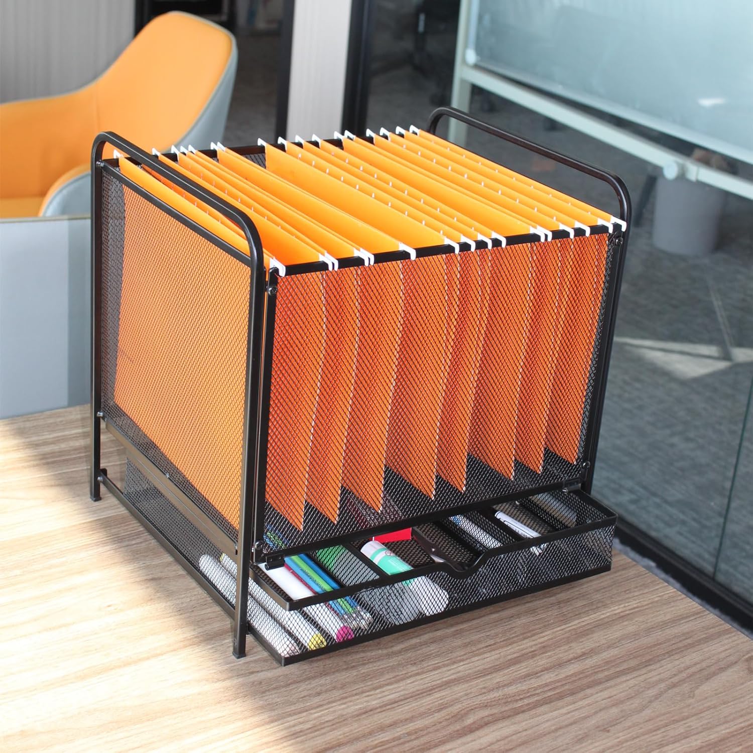 SETTFRFE Hanging File Folder Organizer with Drawer,File Holder for Desk,Mesh File Bins for Hanging Files,Letter Size,Black 7 81uwW2jI51L. AC SL1500 - northernschoolofshiatsu.co.uk