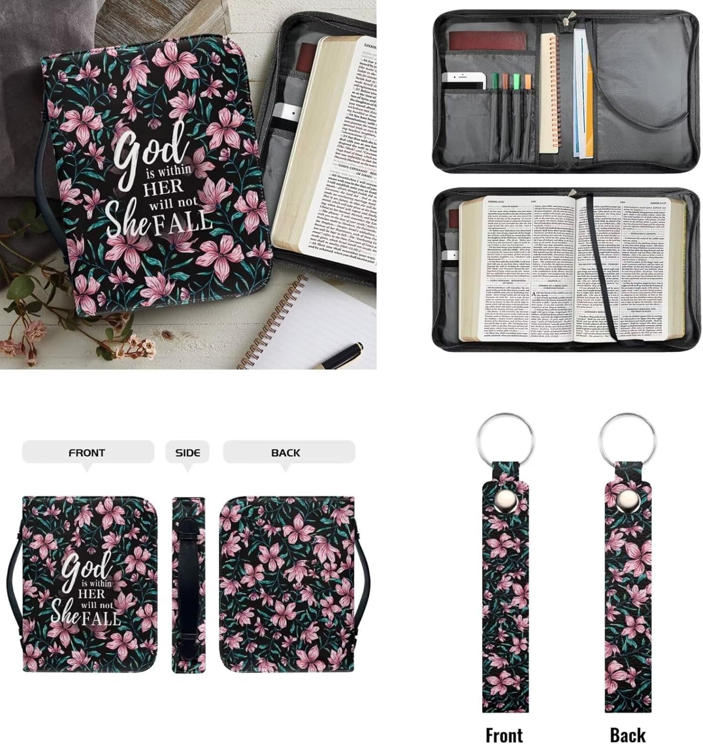 Kuiaobaty Leather Bible Cover with Handle Carrying Bible Case Church Bag Bible Protective Tote with Matched Leather Keychain for Adults Kids Youth God is Within Her She Will Not Fall 125 81uz4va+lGL. AC SL1500 - northernschoolofshiatsu.co.uk