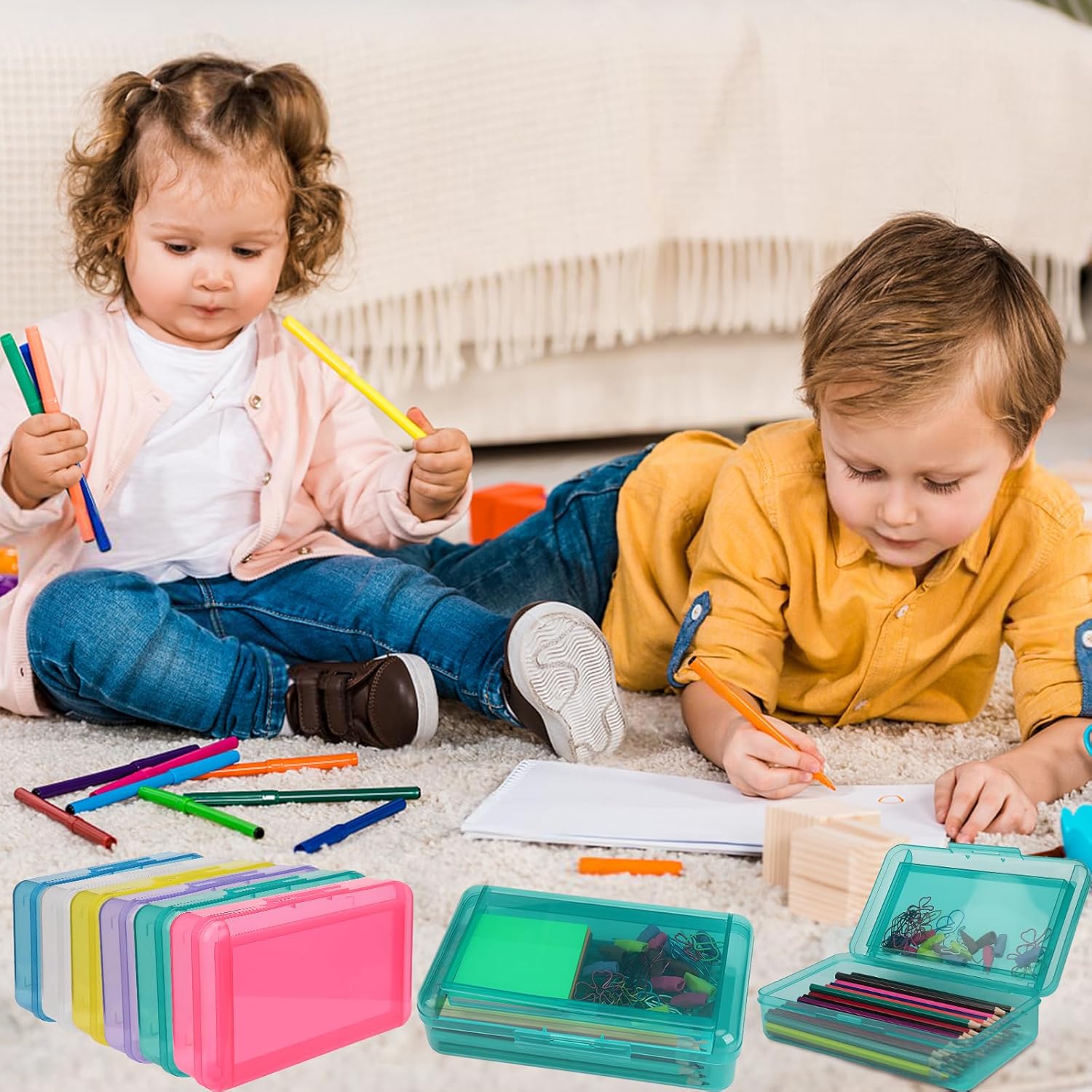 1 PCS Pencil Box,Double Layer Large Capacity Pencil Box,Hard Pen Case with Snap-tight Lid, Plastic Pencils Case for Office School Supplies Pen Boxes,Storage Organizer for Gel Pens Erasers-Purple 21 81uz7zpvS6L. AC SL1500 - northernschoolofshiatsu.co.uk