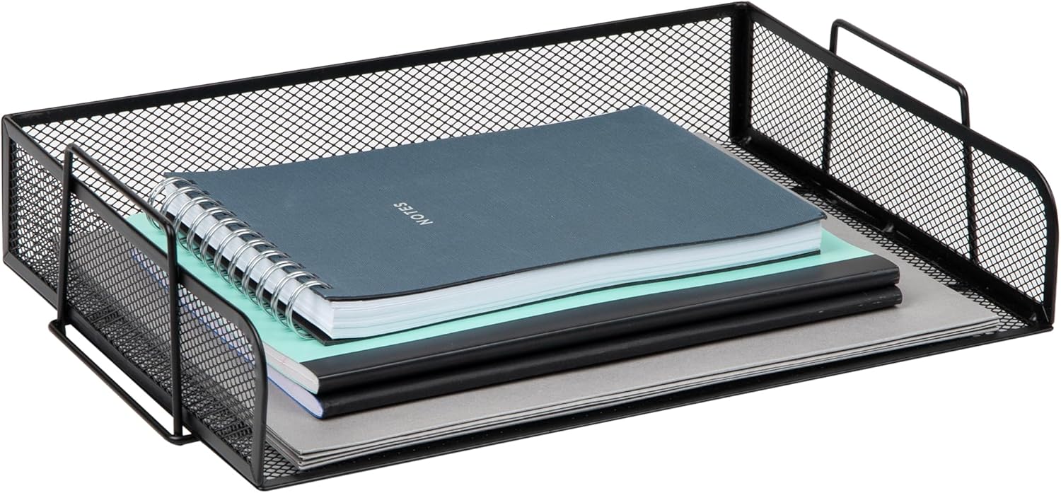 Mind Reader Stackable Paper Tray, Desktop Organizer, File Storage, Office, Metal Mesh, 13.25" L x 9.75" W x 6.25" H, 2 Pcs., Black 6 81v3sOBpD8L. AC SL1500 - northernschoolofshiatsu.co.uk