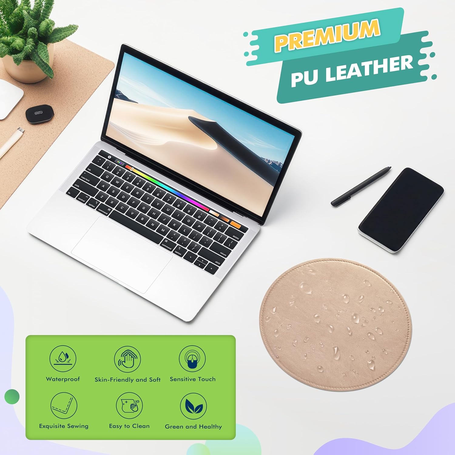 Mouse Pad, PU Mouse Pad,Leather Mouse Pad with Stitched Edge Micro-Fiber Base with Non-Slip Waterproof,Mouse Pad for Computers,Laptop, 8x11Inch (Caramel Brown) 263 81vi6C2Ac3L. AC SL1500 - northernschoolofshiatsu.co.uk