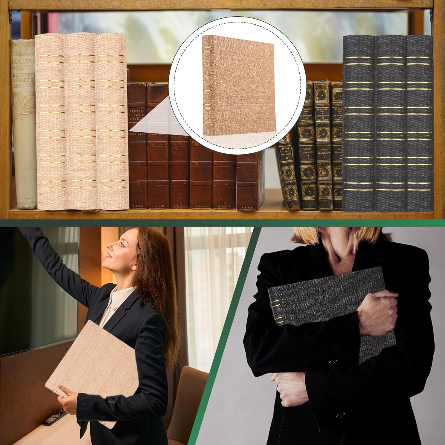Vintage Hardback 3 Ring Binder 1 Inch, Professional Leather Binder 3 Ring, Three Ring Binders Fits 8.5" x 11", D Ring Binders for Photo Album, Home, School and Office Supplies- Black 7 81vqdnvPVuL. AC SL1500 - northernschoolofshiatsu.co.uk