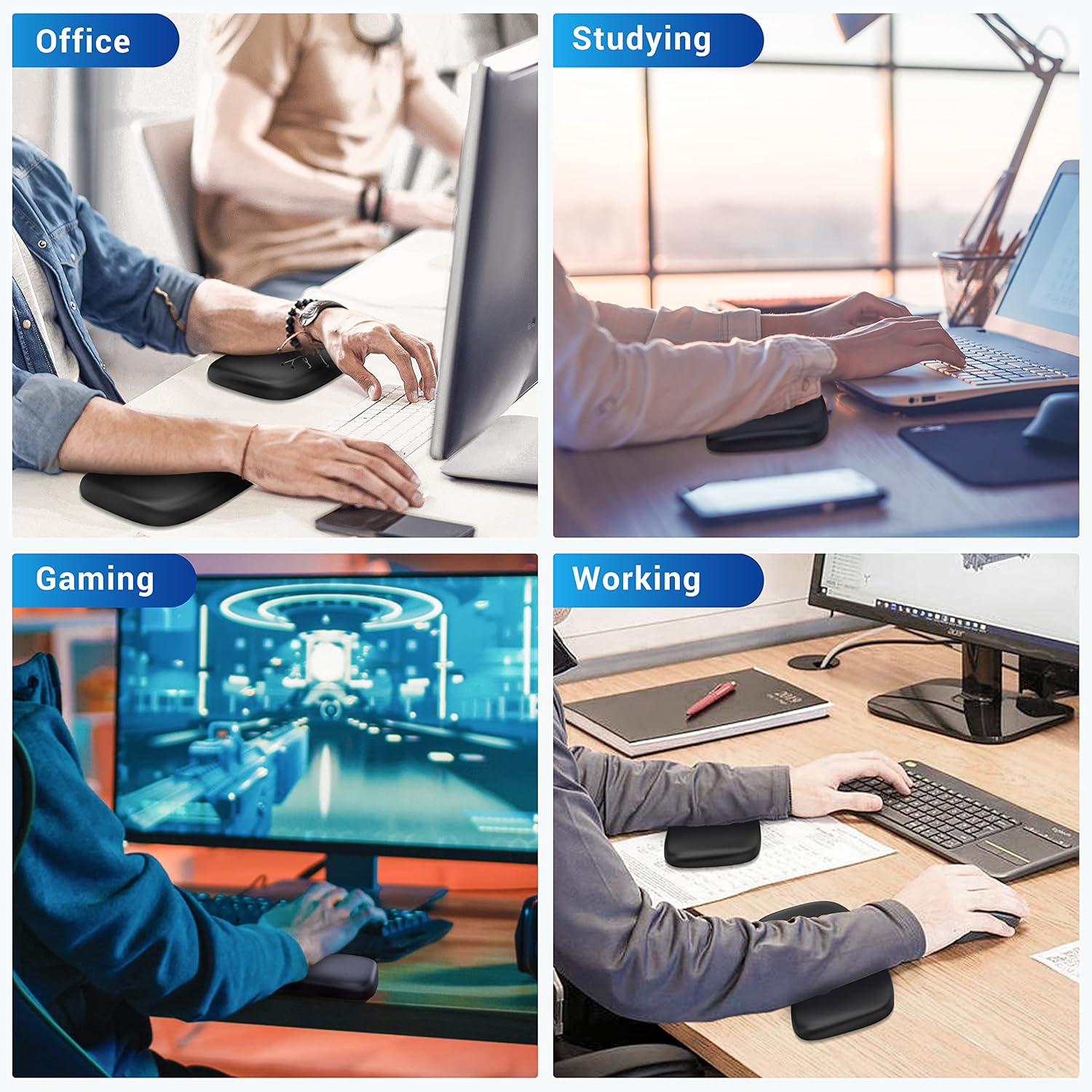 HONKID Elbow Pad for Desk, Ergonomic PU Leather Surface Elbow Rest, Cooling Gel Wrist Rest Elbow Pad Relieve Wrist and Elbow Pain Comfortable Non-Skid (1 PC, Black) 8 81wH87MJkgL. AC SL1500 - northernschoolofshiatsu.co.uk