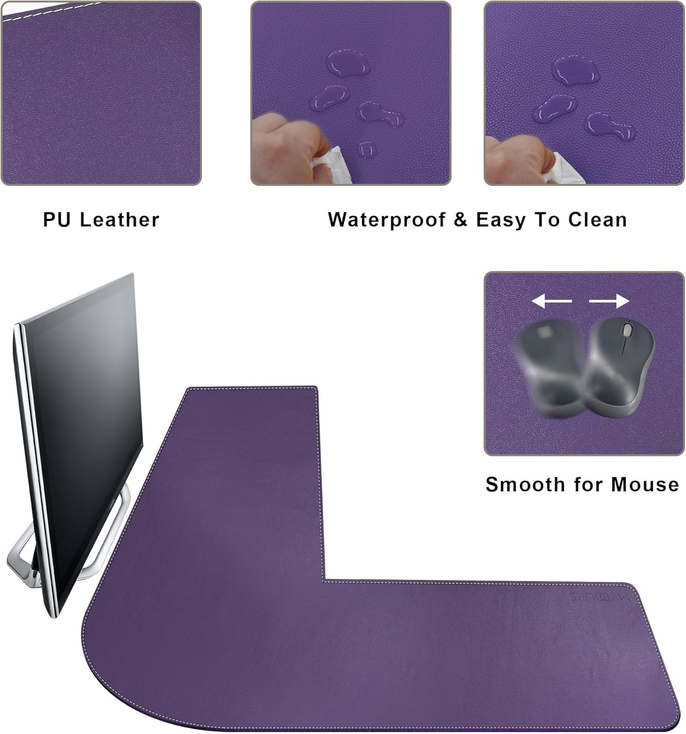 Mydours L-Shape Desk Pad, (38"+38) x 13" Large PU Leather Corner Desk Mat Blotter, XXL Large Waterproof Gaming Mouse Pad, Desktop Protector for Computer Keyboard Home Office (Black) 55 81wKbcpGKSL. AC SL1500 - northernschoolofshiatsu.co.uk
