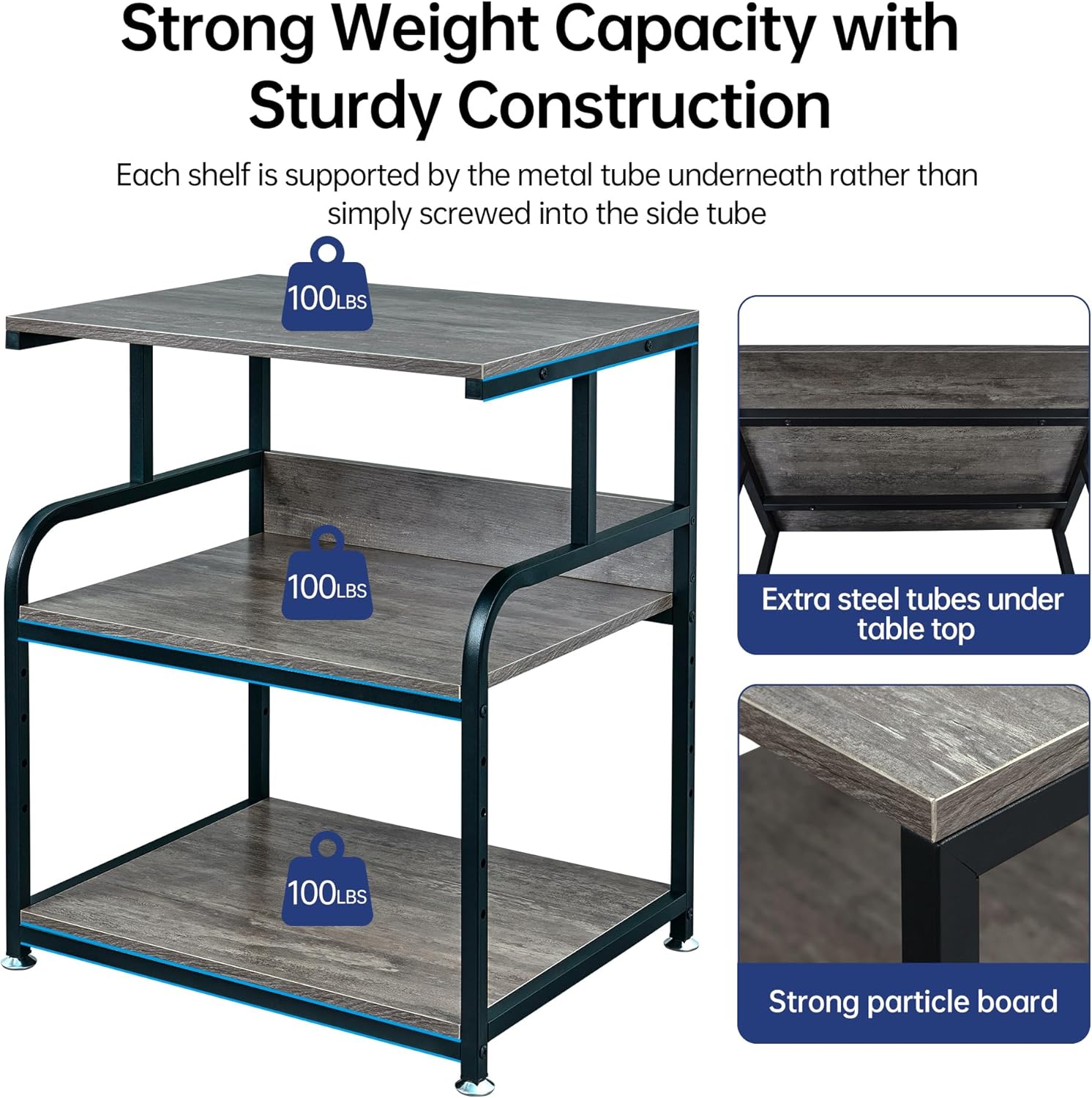 Large Printer Stand Table 23.6 x18.9 x 30 Inches with Height Adjustable Storage Shelf, 3 Tier Rolling Printer Cart with Wheels for Home Office, Gray 3 81waUvcCNGL. AC SL1500 - northernschoolofshiatsu.co.uk