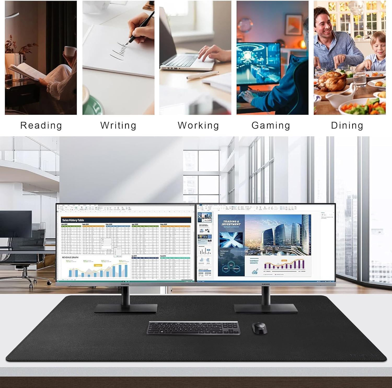 Mydours Cork & PU Leather Desk Mat, 40" x 20" Large Gaming Mouse Pad XL, Dual-Sided Portable Desk Pad Blotter, Keyboard Computer Desktop Protector for Gift Office Home (Brown) 81 81wrZRHR+SL. AC SL1500 - northernschoolofshiatsu.co.uk
