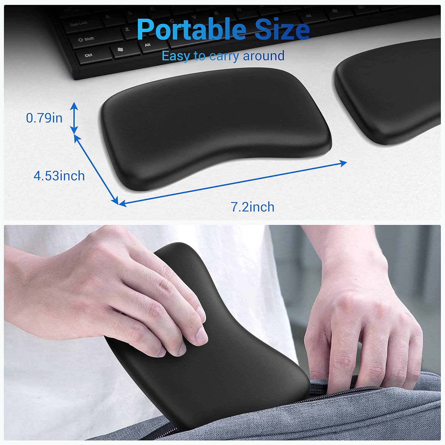 HONKID Elbow Pad for Desk, Ergonomic PU Leather Surface Elbow Rest, Cooling Gel Wrist Rest Elbow Pad Relieve Wrist and Elbow Pain Comfortable Non-Skid (1 PC, Black) 5 - northernschoolofshiatsu.co.uk