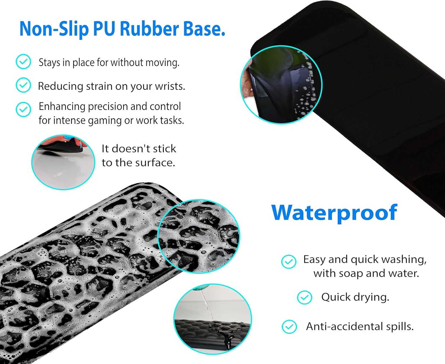 Ergonomic Keyboard Wrist pad Black with Memory Foam - Mouse Wrist Rest for Computer Keyboard, Waterproof, Nonslip. Arm Rest for Keyboard pad Reduce Wrist Fatigue. 2 Piece Pad with Travel Bag. 5 81xR ovhy3L. AC SL1500 - northernschoolofshiatsu.co.uk