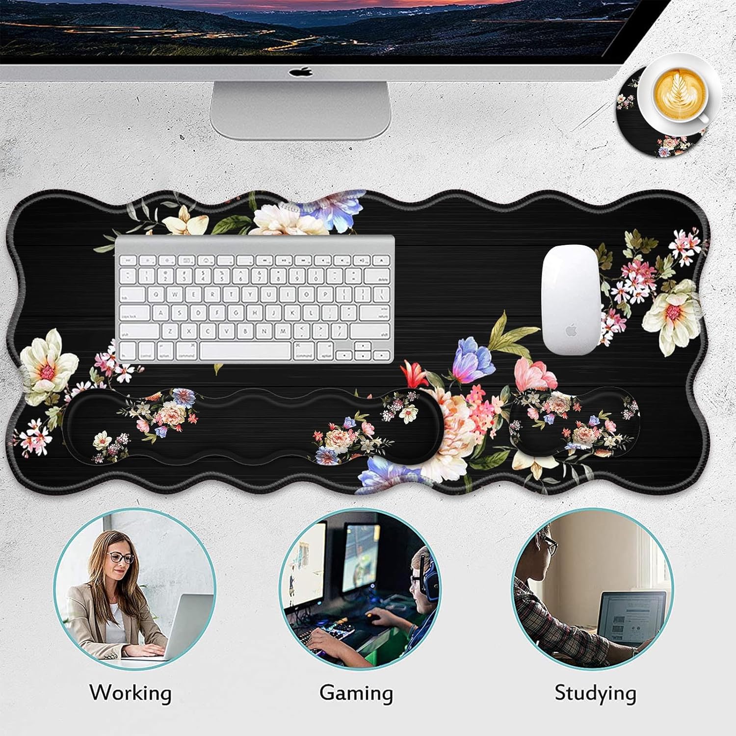 4 in 1 Desk Mat Set,Mouse Pad with Keyboard Wrist Rest,Wave-Shaped Design,Non-Slip Rubber Base,Waterproof,for Home,Office,Gaming,Starry Night 6 81y4nuddfzL. AC SL1500 - northernschoolofshiatsu.co.uk