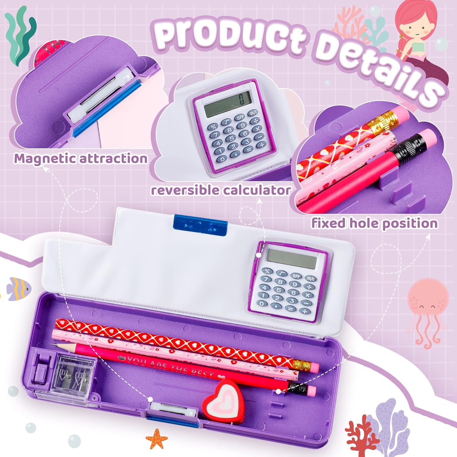 Henoyso 2 Pcs Multifunctional Pencil Box for Girls Plastic Cute Pencil Case with Calculator and Sharpener Pen Pouch Gifts(Unicorn, Mermaid) 3 81yAuQgb5NL. AC SL1500 - northernschoolofshiatsu.co.uk