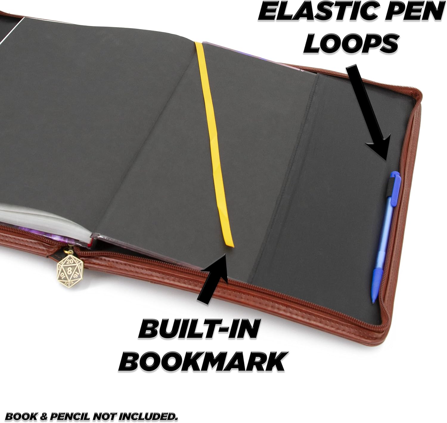 CASEMATIX Book Cover Sleeve for 11" TTRPG Rulebooks - Protective Large Book Cover for TRPG Books up to 11" x 8.5" x 1" with Built-in Bookmark and Pen Loops Compatible with DND Books & More 7 81yUue97dOL. AC SL1500 - northernschoolofshiatsu.co.uk