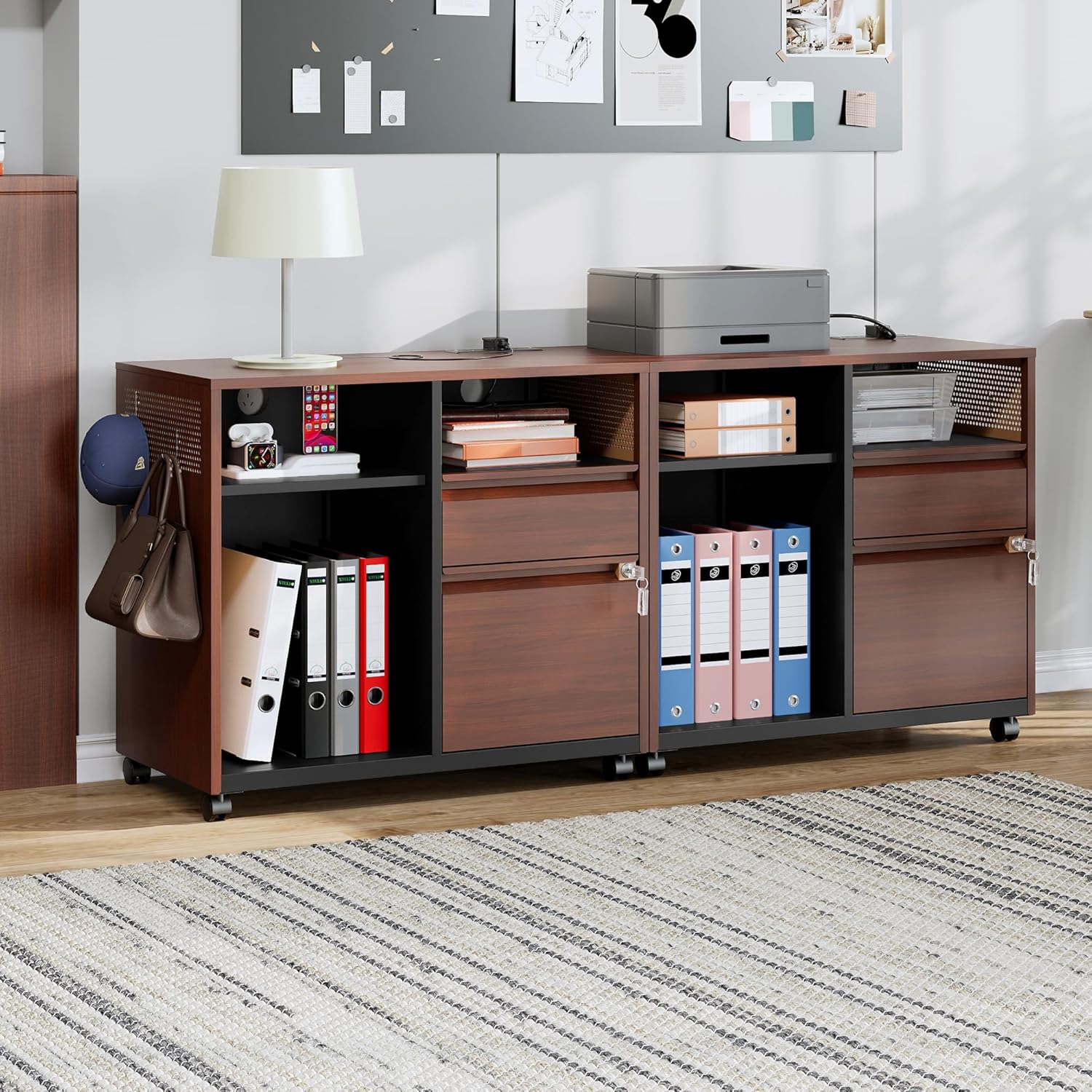 MIIIKO File Cabinets for Home Office, Mobile 2 Drawer File Cabinet with Shelf, Metal Printer Cart with Power Outlets and USB Ports 6 81ybucdBYkL. AC SL1500 - northernschoolofshiatsu.co.uk