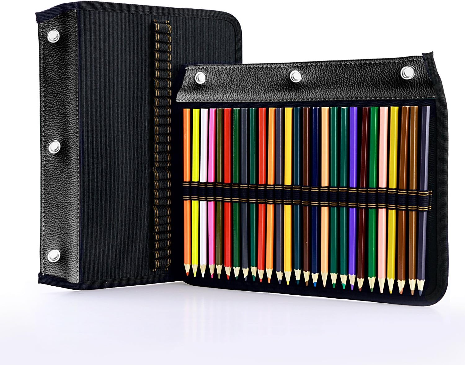 YOUSHARES 3 Ring Pencil Case - 54 Slots Pencil Sleeve, Pencil Pouch Stationery Organizer Compatible with Standard 3-Ring Binder for Colored Pencils, Pens(Black) 2 81yizwoirCL. AC SL1500 - northernschoolofshiatsu.co.uk