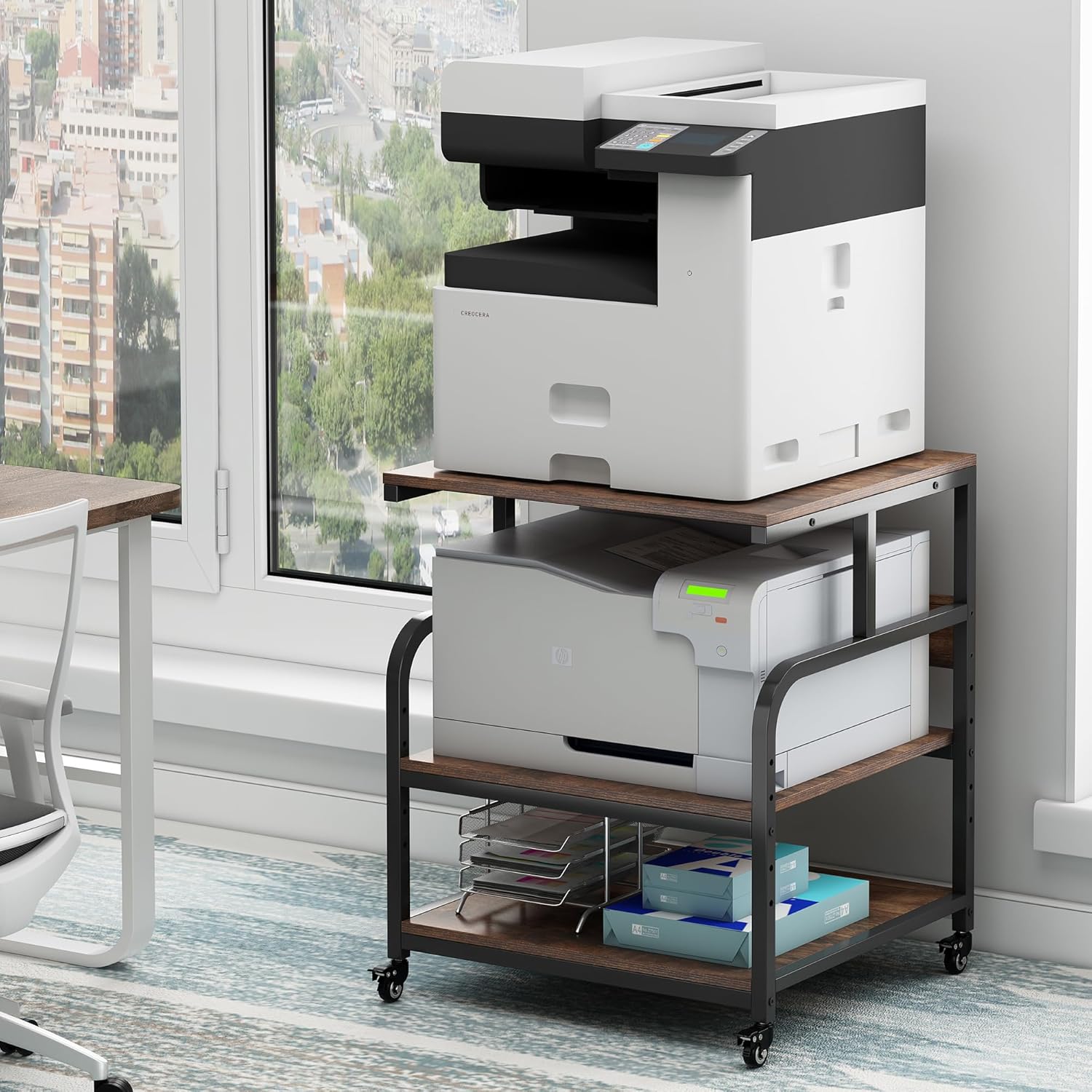 Large Printer Stand Table 23.6 x18.9 x 30 Inches with Height Adjustable Storage Shelf, 3 Tier Rolling Printer Cart with Wheels for Home Office, Gray 78 81yqtayw9cL. AC SL1500 - northernschoolofshiatsu.co.uk