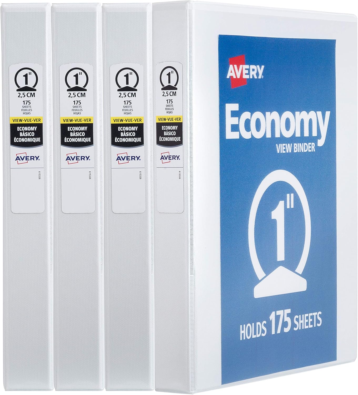 Avery Economy View 3 Ring Binder, 1" Round Rings, 1 White Binder (05711) 19 91 pfLB8SpL. AC SL1500 - northernschoolofshiatsu.co.uk